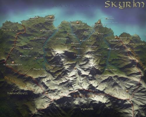 The Elder Scrolls V: Skyrim - полная карта мира
