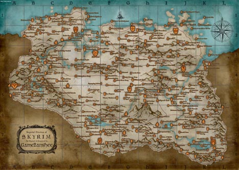 The Elder Scrolls V: Skyrim - полная карта мира